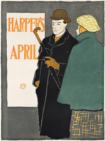 EDWARD PENFIELD (1866-1925).  HARPERS [APRIL, MAY & JUNE.] Three posters. 1896-1898. Sizes vary.